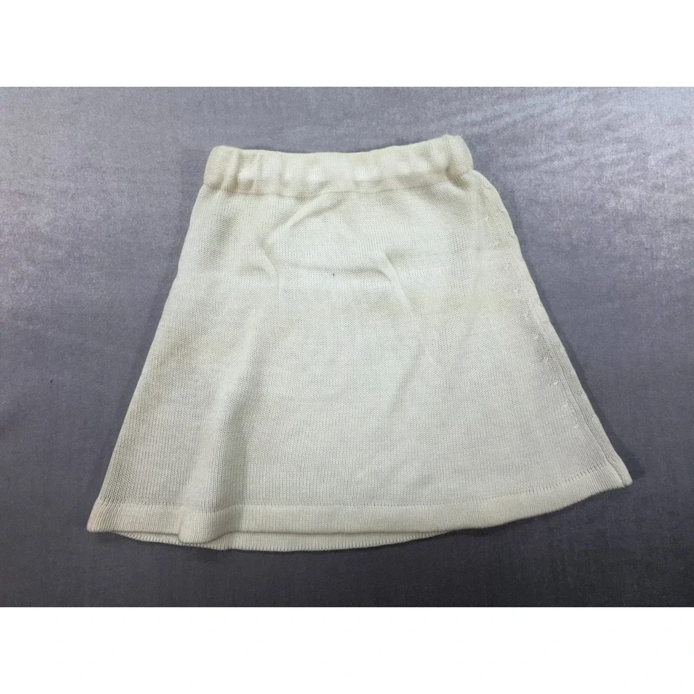 Vintage‎ Organic by Appleja Acrylic Skirt Beige White Size Small